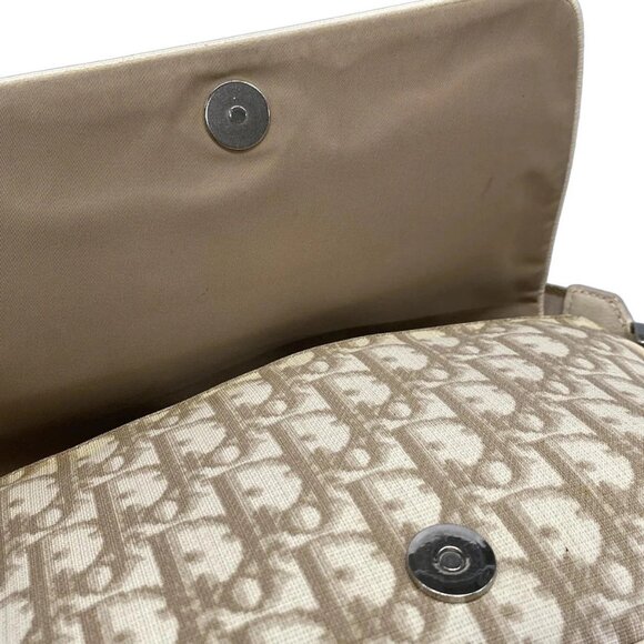 Auth DIOR/ChristianDior Flower - Cream Brown Multi PVC Leather Shoulder Bag - Picture 11 of 15